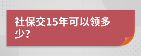 社保交15年可以领多少？