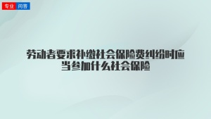 劳动者要求补缴社会保险费纠纷时应当参加什么社会保险