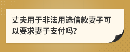 丈夫用于非法用途借款妻子可以要求妻子支付吗？