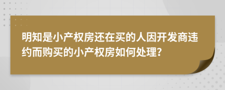 明知是小产权房还在买的人因开发商违约而购买的小产权房如何处理？