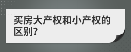 买房大产权和小产权的区别？