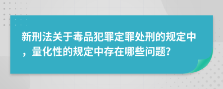 新刑法关于毒品犯罪定罪处刑的规定中，量化性的规定中存在哪些问题？