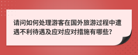 请问如何处理游客在国外旅游过程中遭遇不利待遇及应对应对措施有哪些？