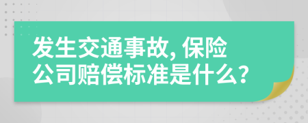 发生交通事故, 保险公司赔偿标准是什么？