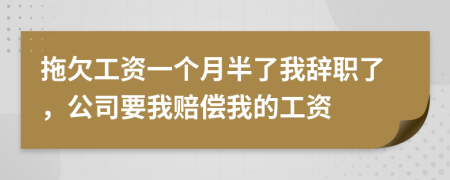 拖欠工资一个月半了我辞职了，公司要我赔偿我的工资