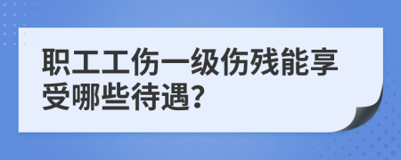 职工工伤一级伤残能享受哪些待遇？