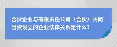 合伙企业与有限责任公司（合伙）共同出资设立的企业法律关系是什么？