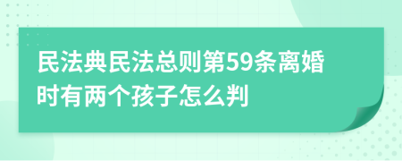 民法典民法总则第59条离婚时有两个孩子怎么判