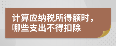 计算应纳税所得额时，哪些支出不得扣除