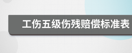 工伤五级伤残赔偿标准表