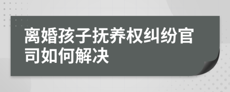 离婚孩子抚养权纠纷官司如何解决