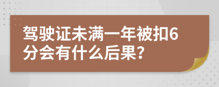 驾驶证未满一年被扣6分会有什么后果？