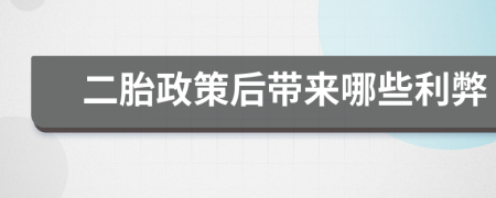 二胎政策后带来哪些利弊