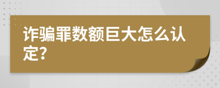 诈骗罪数额巨大怎么认定？