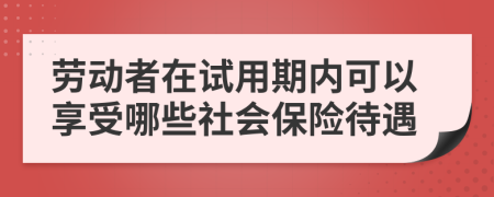 劳动者在试用期内可以享受哪些社会保险待遇