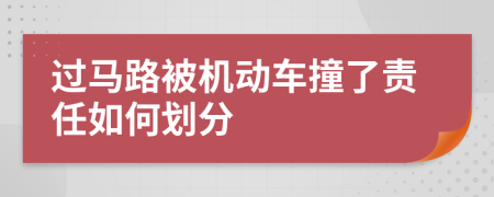 过马路被机动车撞了责任如何划分