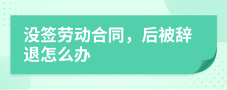 没签劳动合同，后被辞退怎么办