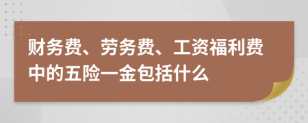 财务费、劳务费、工资福利费中的五险一金包括什么