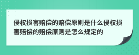 侵权损害赔偿的赔偿原则是什么侵权损害赔偿的赔偿原则是怎么规定的