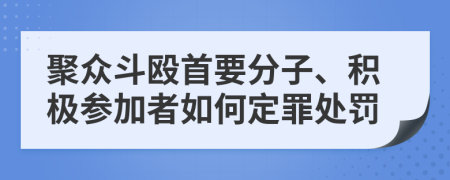 聚众斗殴首要分子、积极参加者如何定罪处罚