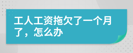 工人工资拖欠了一个月了，怎么办