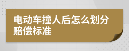 电动车撞人后怎么划分赔偿标准