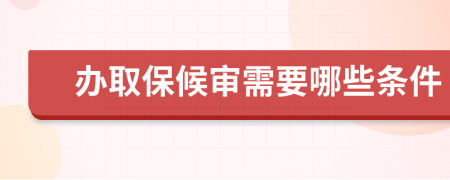 办取保候审需要哪些条件