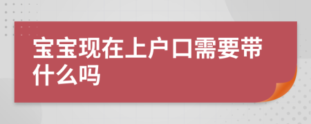 宝宝现在上户口需要带什么吗