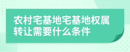 农村宅基地宅基地权属转让需要什么条件