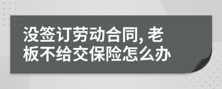 没签订劳动合同, 老板不给交保险怎么办