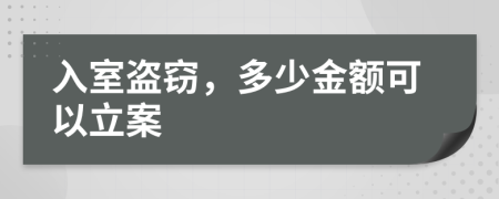 入室盗窃，多少金额可以立案