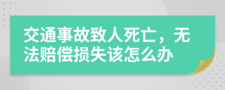 交通事故致人死亡，无法赔偿损失该怎么办