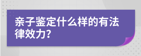 亲子鉴定什么样的有法律效力？