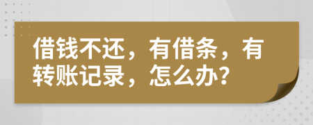 借钱不还，有借条，有转账记录，怎么办？