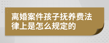 离婚案件孩子抚养费法律上是怎么规定的