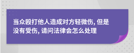 当众殴打他人造成对方轻微伤, 但是没有受伤, 请问法律会怎么处理