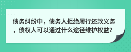 债务纠纷中，债务人拒绝履行还款义务，债权人可以通过什么途径维护权益？