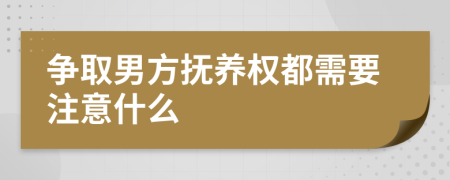 争取男方抚养权都需要注意什么