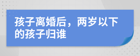 孩子离婚后，两岁以下的孩子归谁