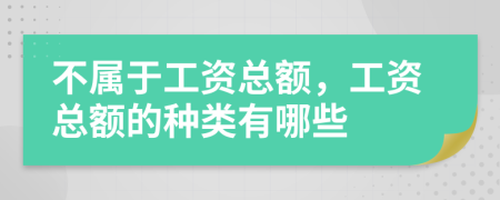 不属于工资总额，工资总额的种类有哪些