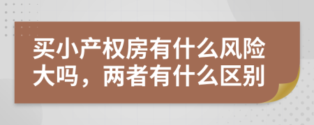 买小产权房有什么风险大吗，两者有什么区别