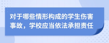 对于哪些情形构成的学生伤害事故，学校应当依法承担责任