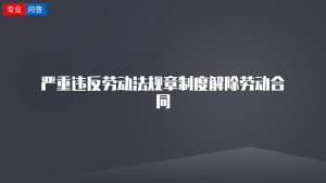 严重违反劳动法规章制度解除劳动合同