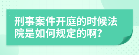 刑事案件开庭的时候法院是如何规定的啊？