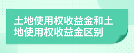 土地使用权收益金和土地使用权收益金区别