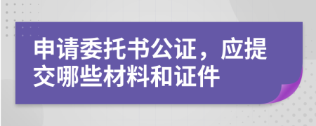 申请委托书公证，应提交哪些材料和证件