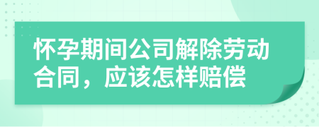怀孕期间公司解除劳动合同，应该怎样赔偿