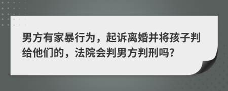 男方有家暴行为，起诉离婚并将孩子判给他们的，法院会判男方判刑吗?