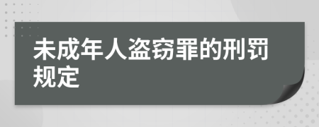 未成年人盗窃罪的刑罚规定