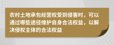 农村土地承包经营权受到侵害时，可以通过哪些途径维护自身合法权益，以解决侵权主体的合法权益